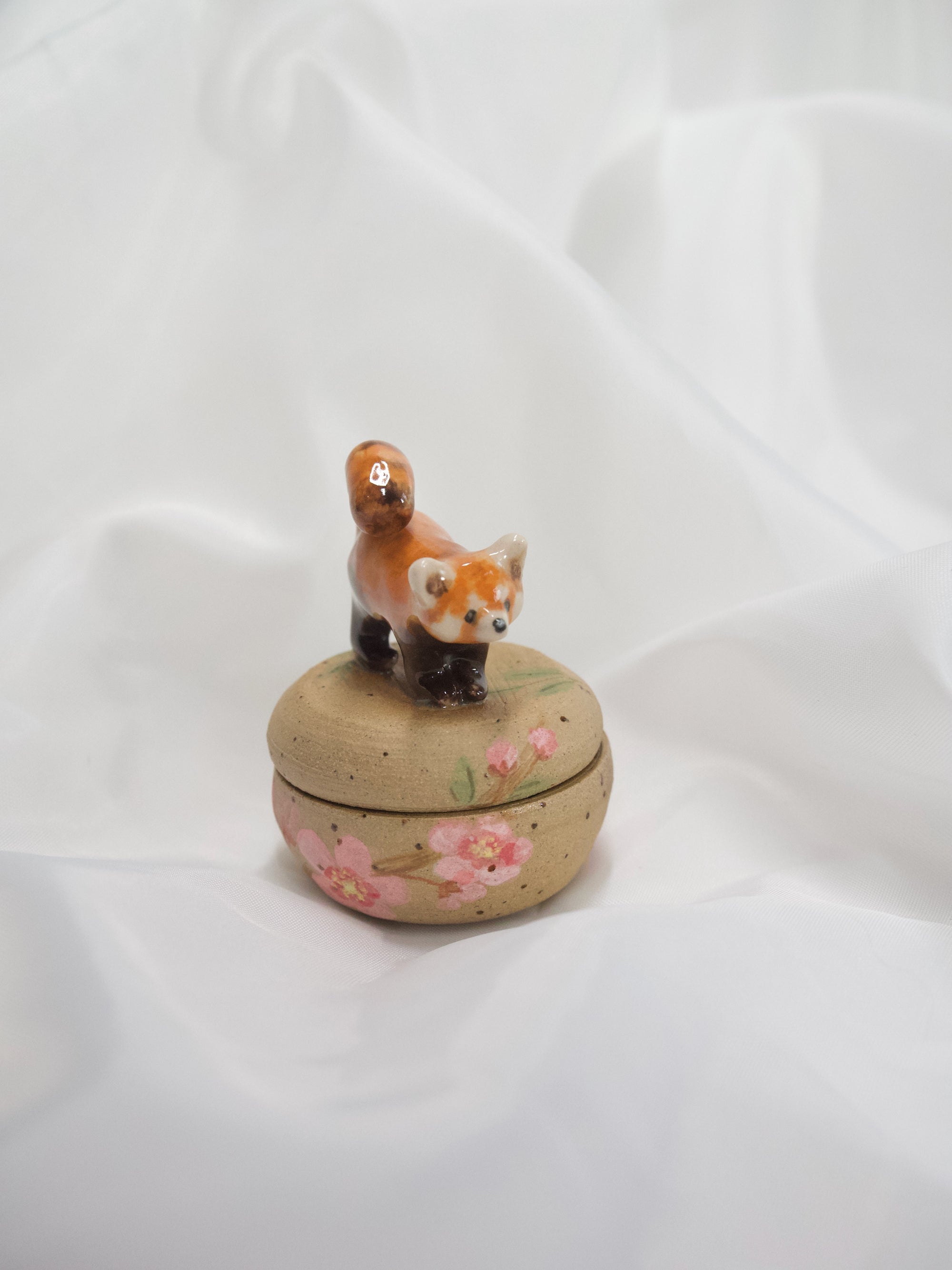 Red Panda Cherry Blossom Pot