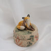 Fox Scratching Trinket Pot