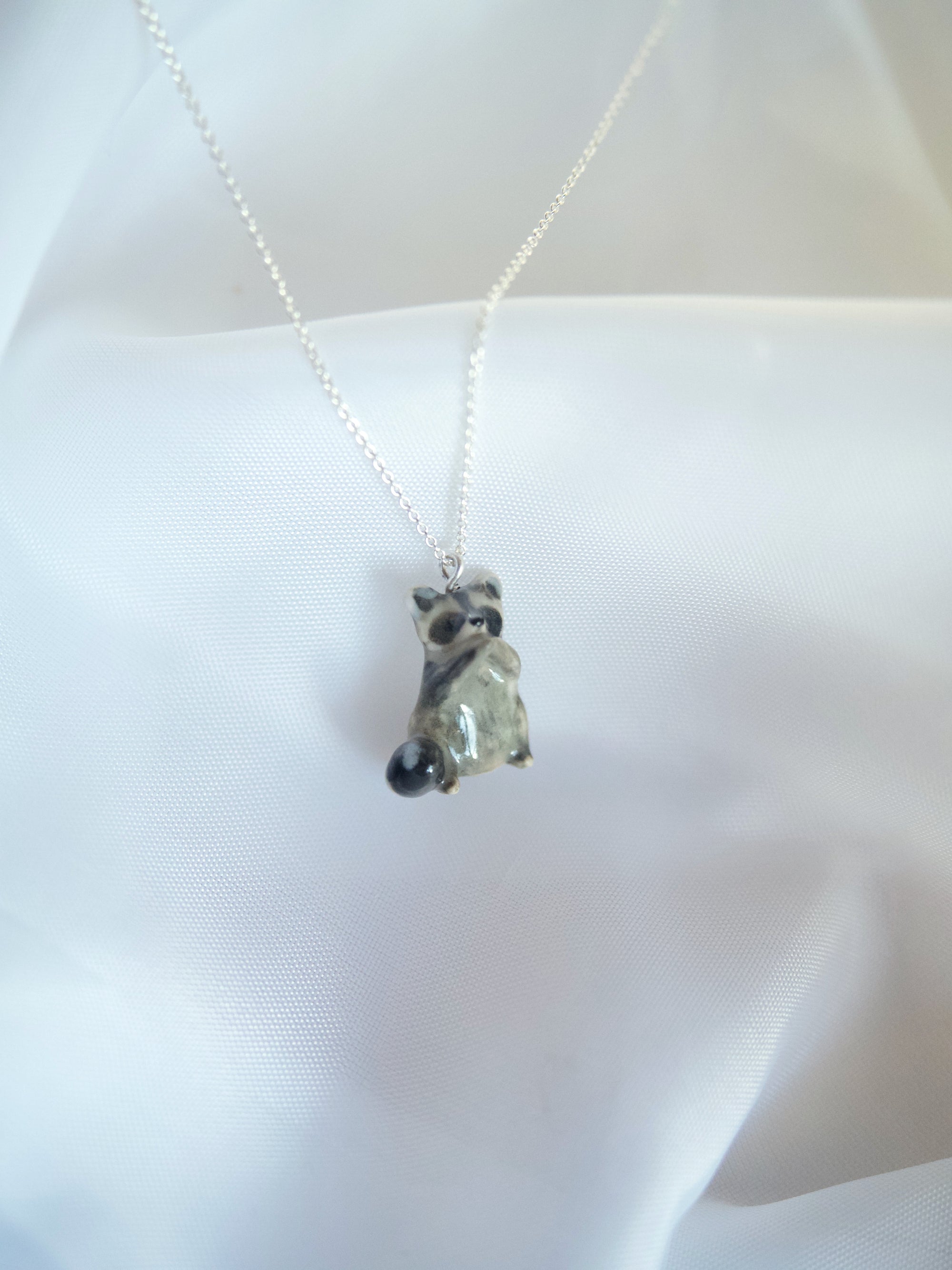 Raccoon 18inch Sterling Silver Necklace