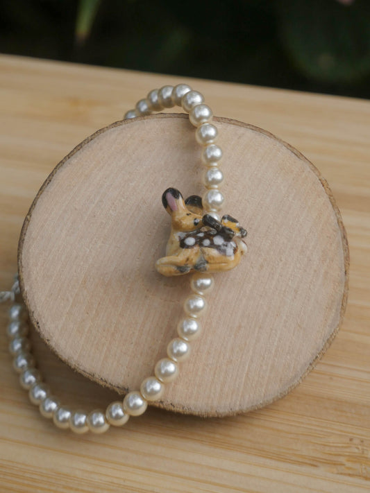 Butterfly Deer Pearl Bracelet