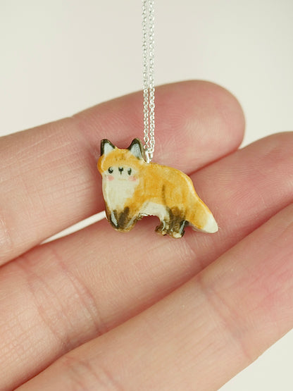 Minature Fox 2D Necklace