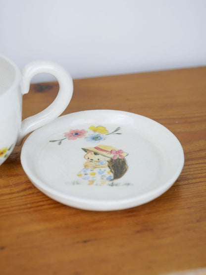 Florist Hedgehog Tea Cup and Saucer