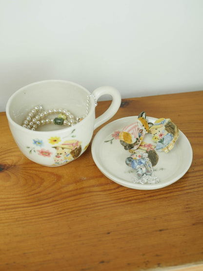 Florist Hedgehog Tea Cup and Saucer