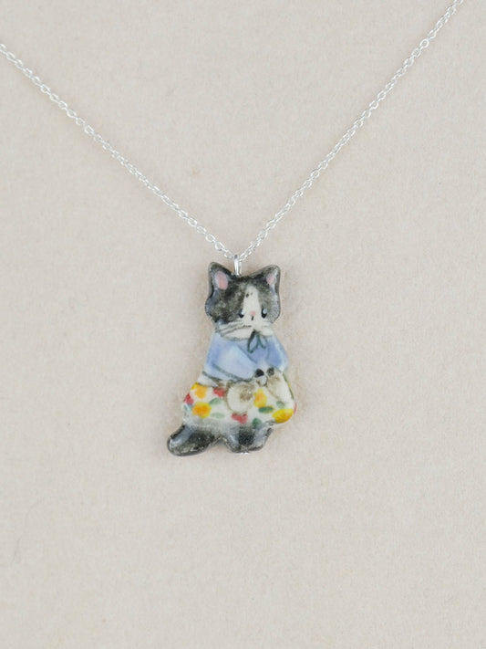 Tea Dress Cat Necklace