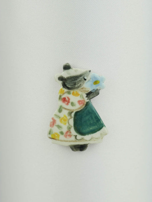 Magnet: Floral Dress Badger