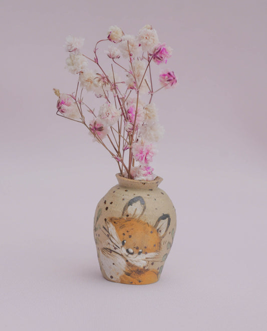 Mini Speckled Clay Fox Vase