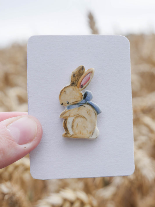 Pin: Blue Bow Bunny