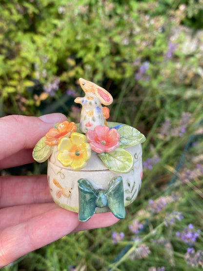 Floral Rabbit Pot