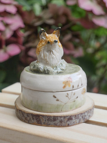 Fox Head Autumnal Trinket Pot