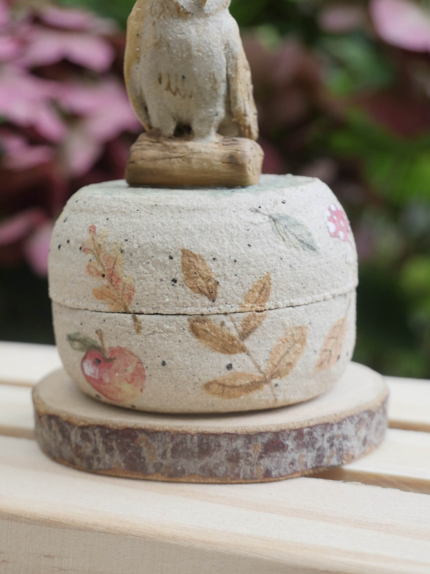 Owl speckled Clay Trinket Pot