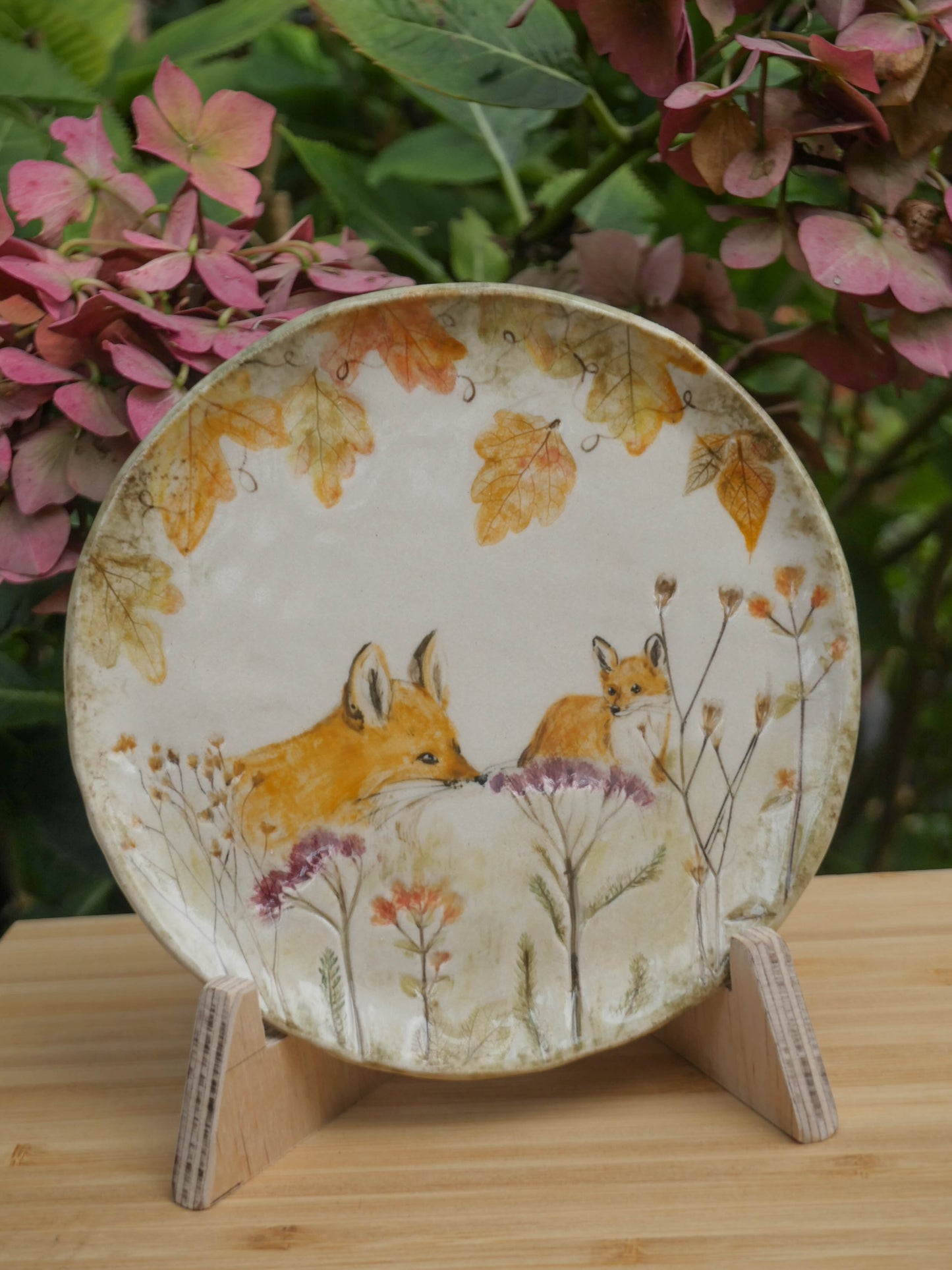 Small Fall Fox Decorative Plate