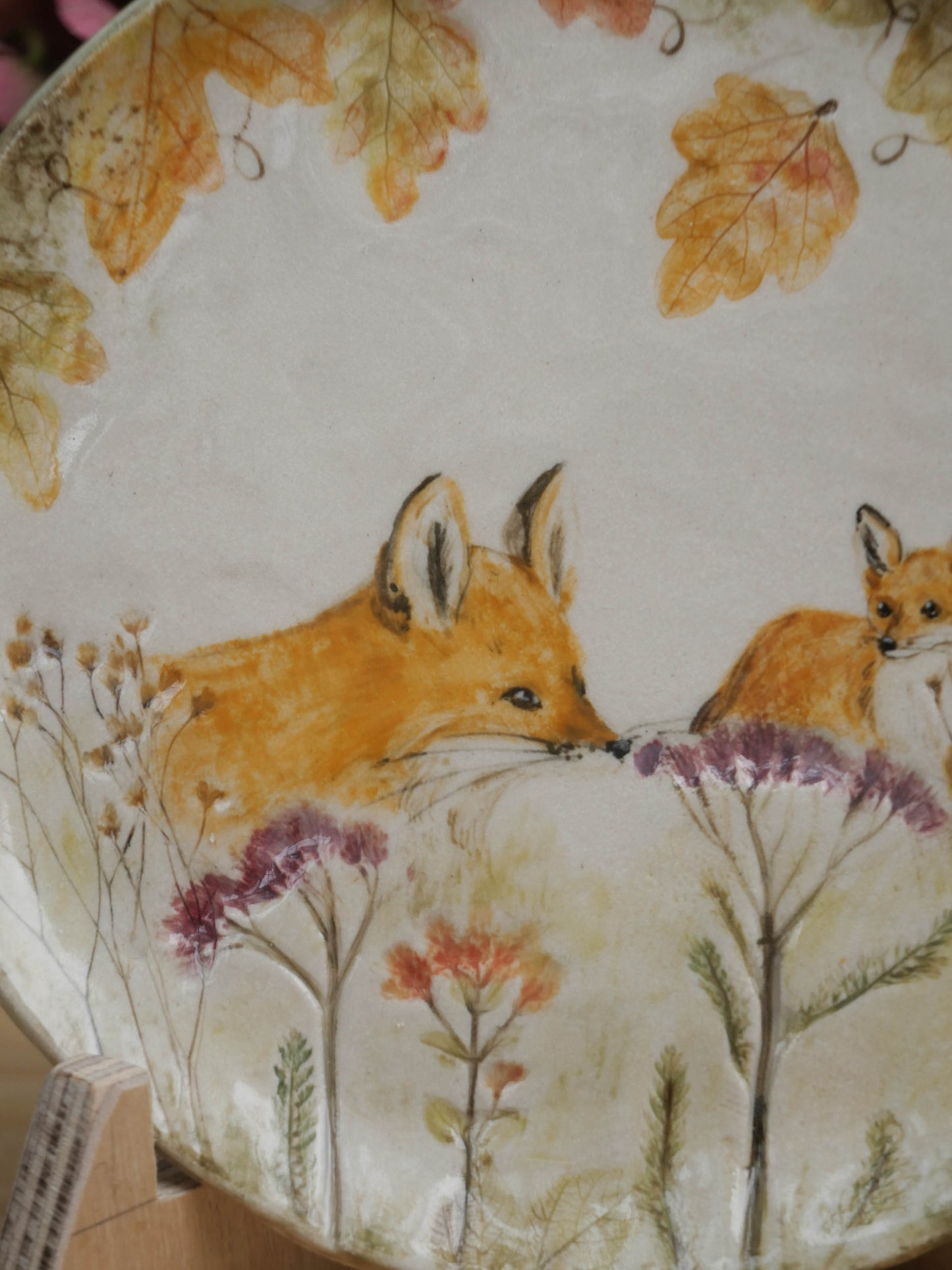 Small Fall Fox Decorative Plate