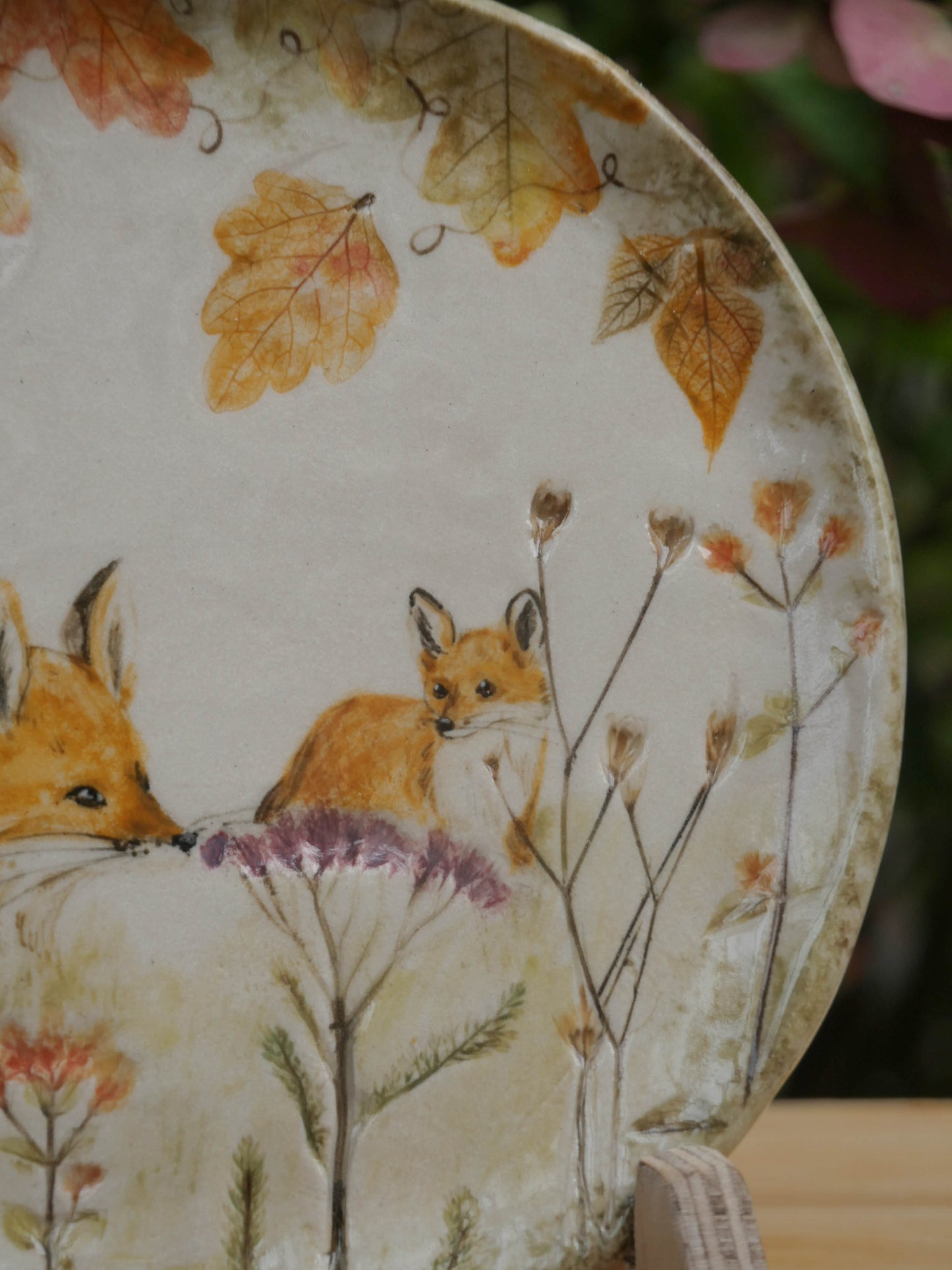 Small Fall Fox Decorative Plate