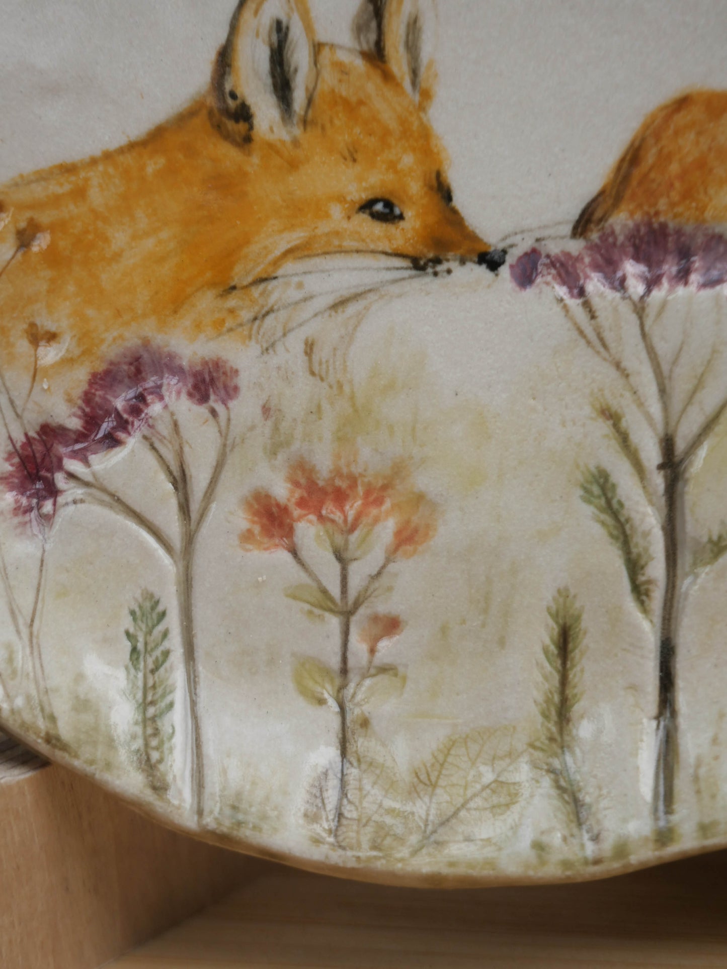 Small Fall Fox Decorative Plate