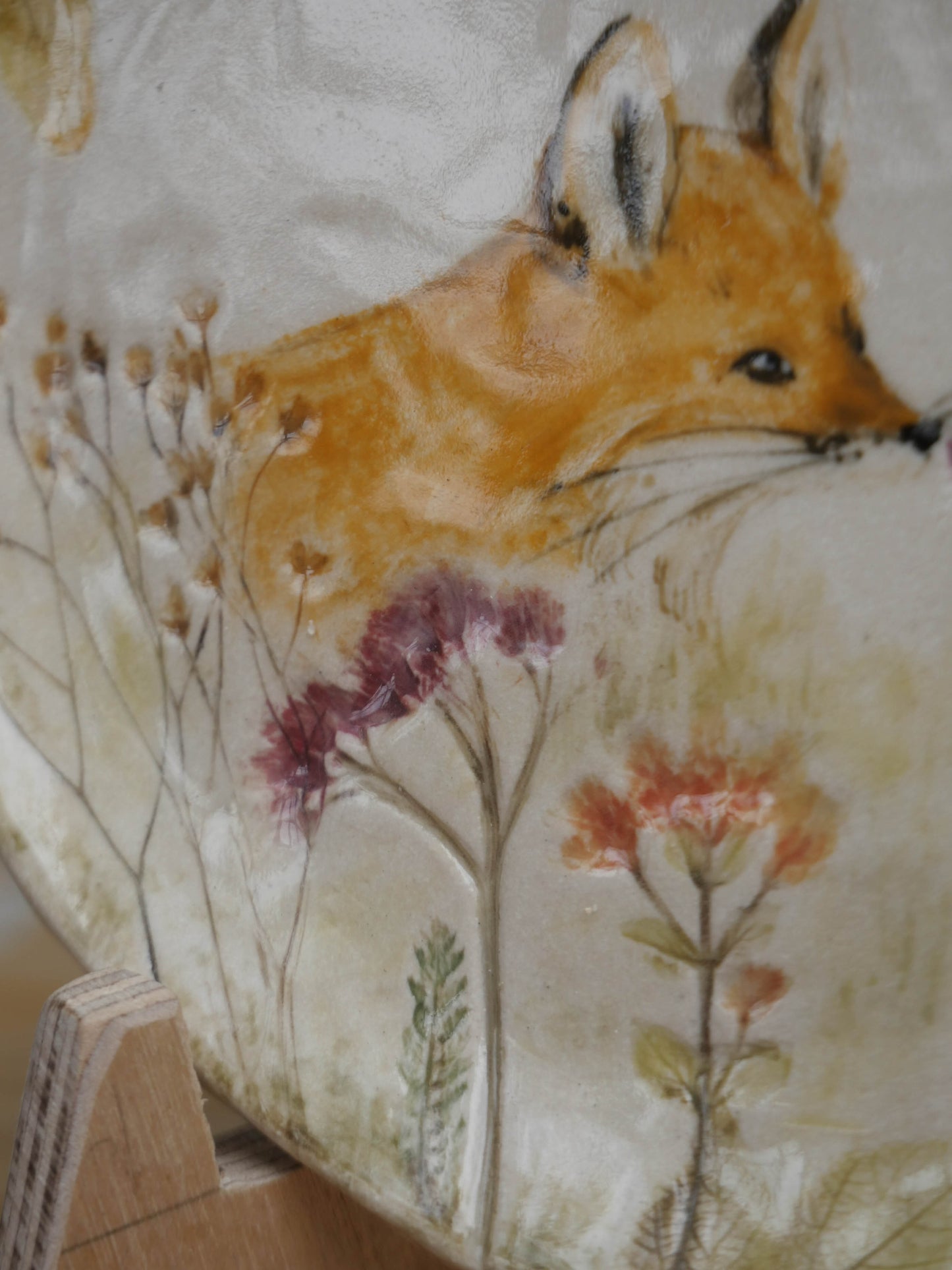 Small Fall Fox Decorative Plate