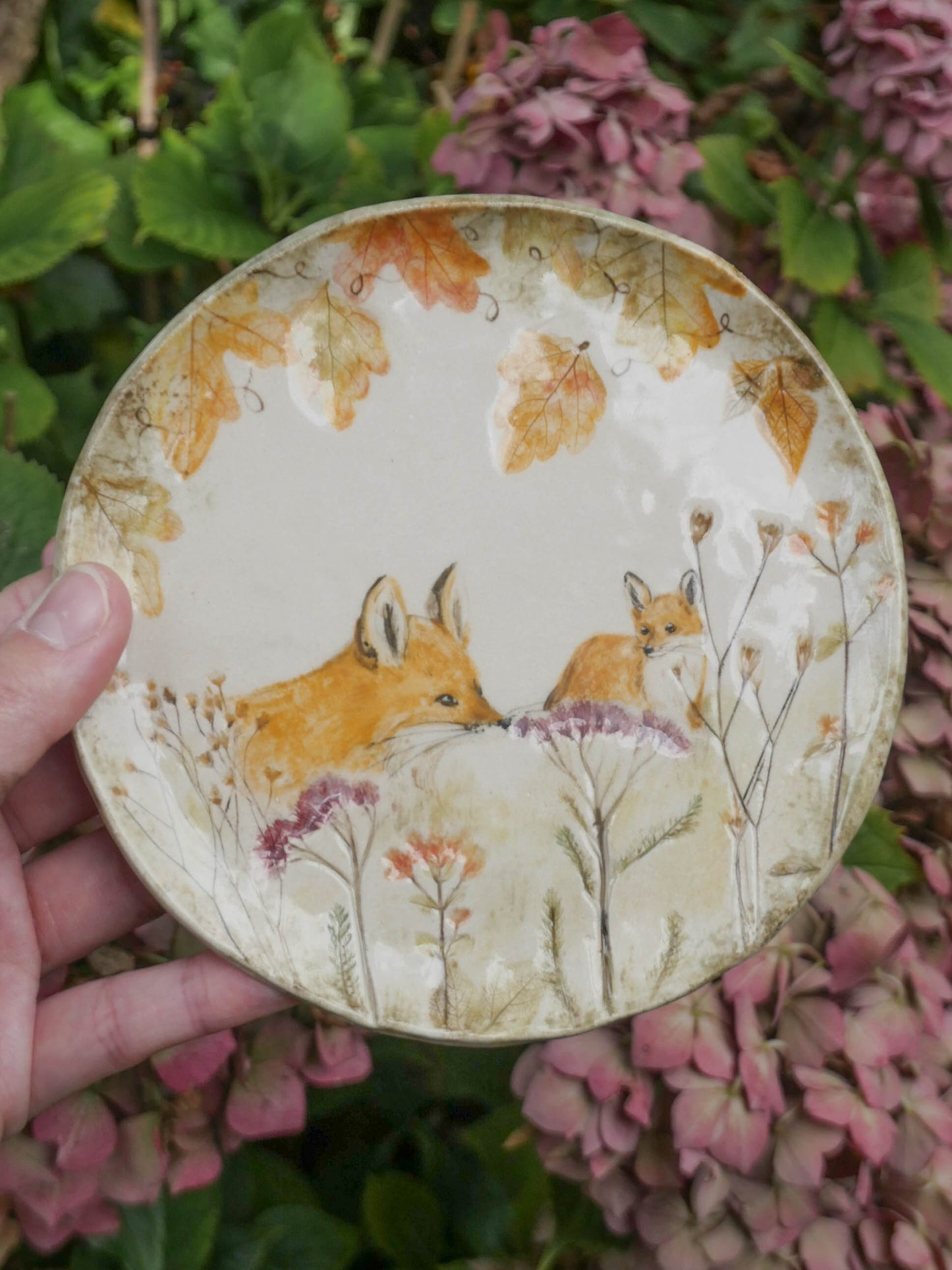 Small Fall Fox Decorative Plate