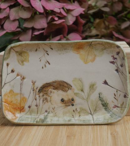 Fall Hedgehog Trinket Plate