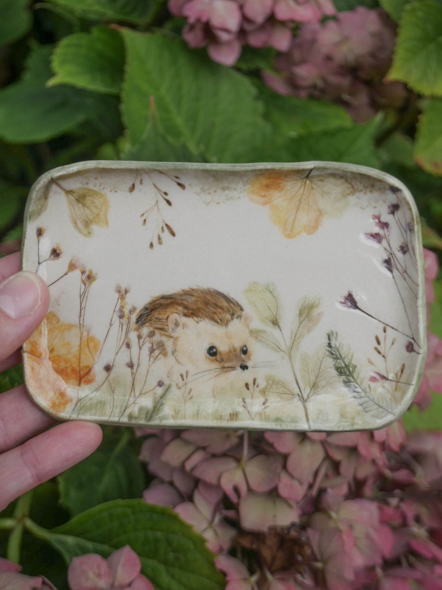 Fall Hedgehog Trinket Plate