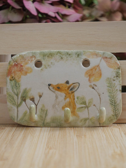 Fox Wall Hanging with Hooks