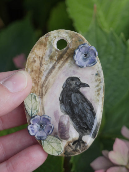 Small Raven Wall Hanging with Hook