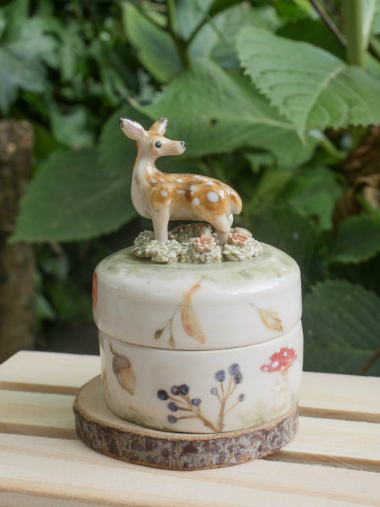 Autumnal Deer Trinket Pot