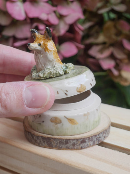 Fox Head Autumnal Trinket Pot