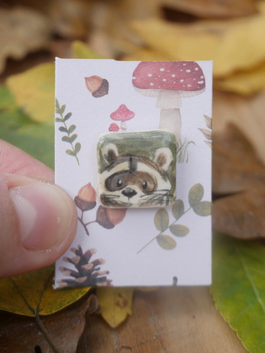 Mini Raccoon Pin