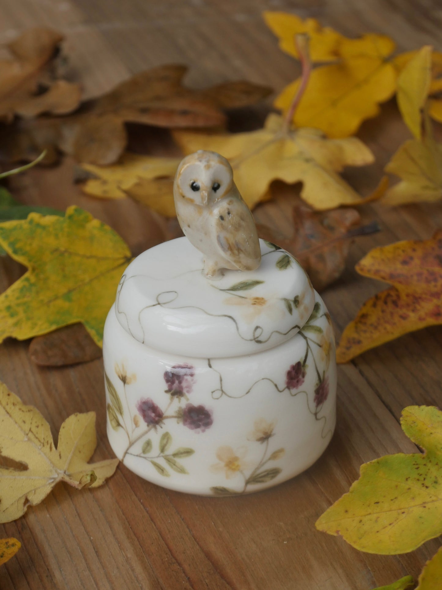 Large Owl Autumnal Pot