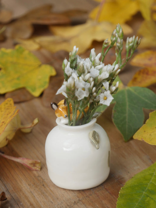 Small Sleepy Fox Vase