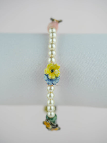 floral beads Pearl Bracelet