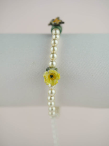 floral beads Pearl Bracelet