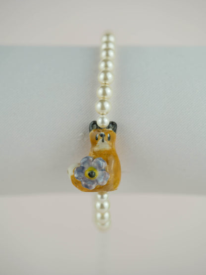 Forget-me-not Fox Pearl Bracelet