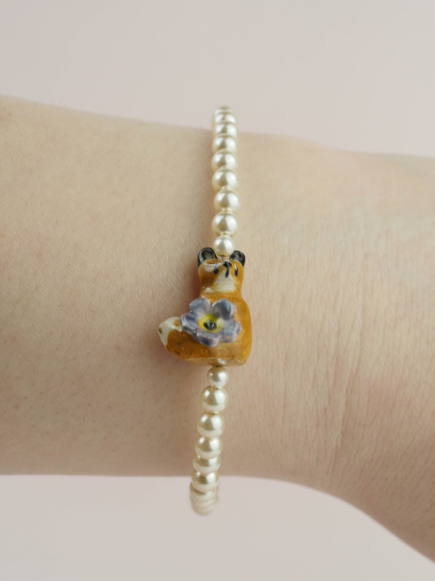 Forget-me-not Fox Pearl Bracelet