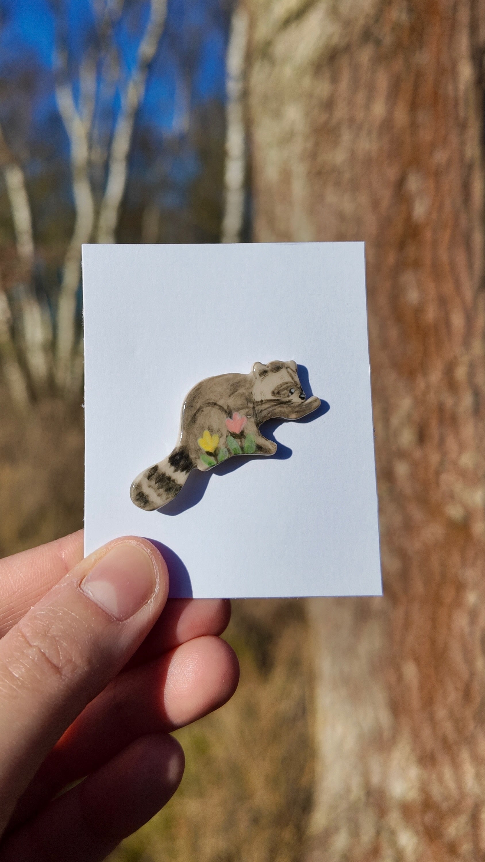 Raccoon Tulip Pin