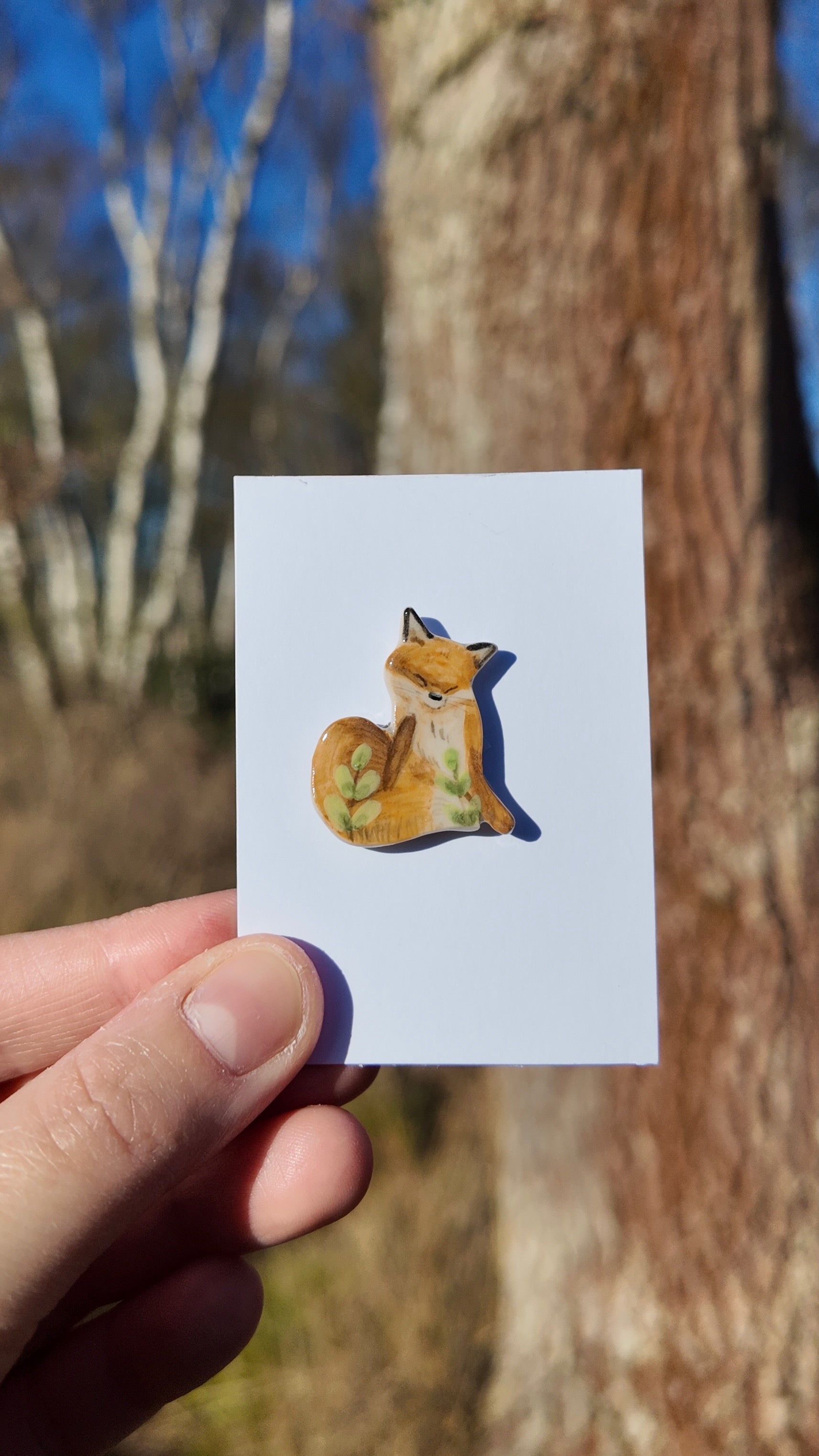 Foliage Fox Pin